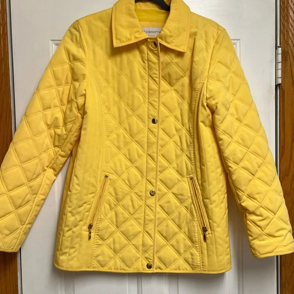 Liz Claiborne Vintage Yellow Quilted Jacket medium - Picture 2 of 10